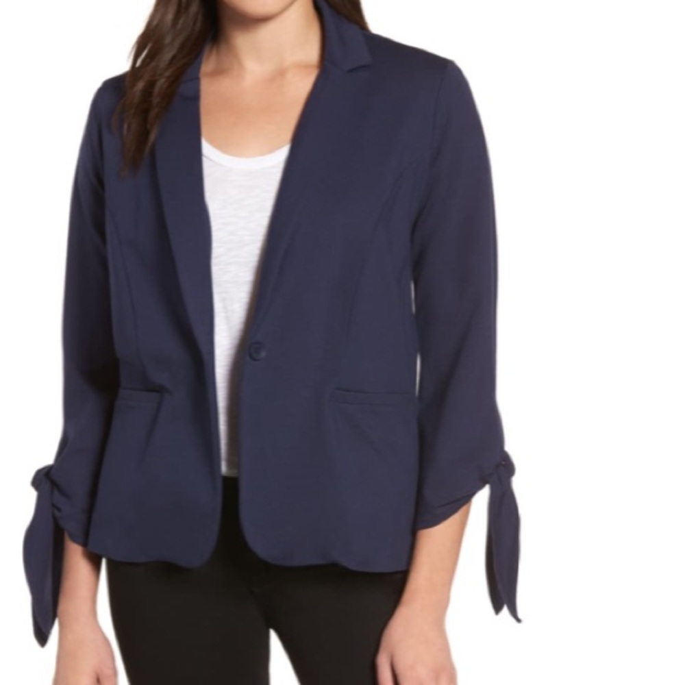 Halogen Tie Sleeve Knit Blazer Jacket size Large